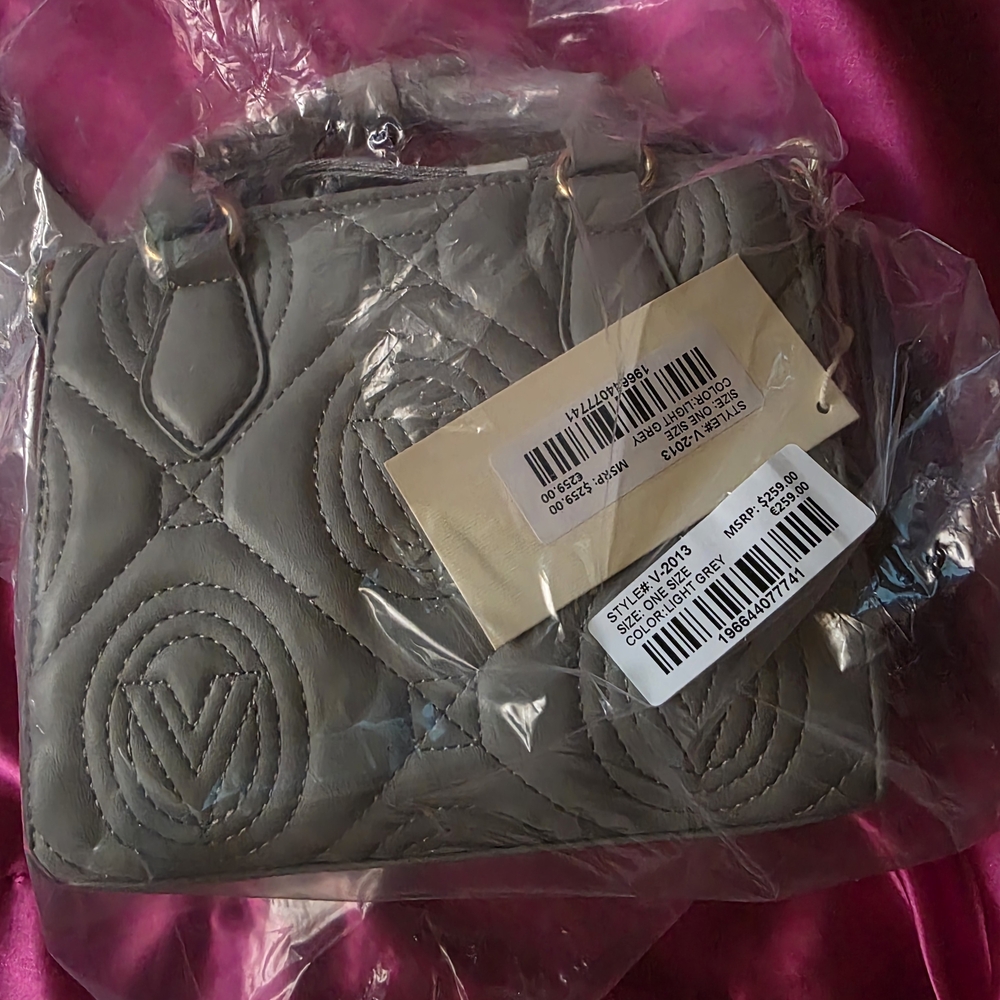 Valentino Orlandi Quilted Gray Crossbody Bag